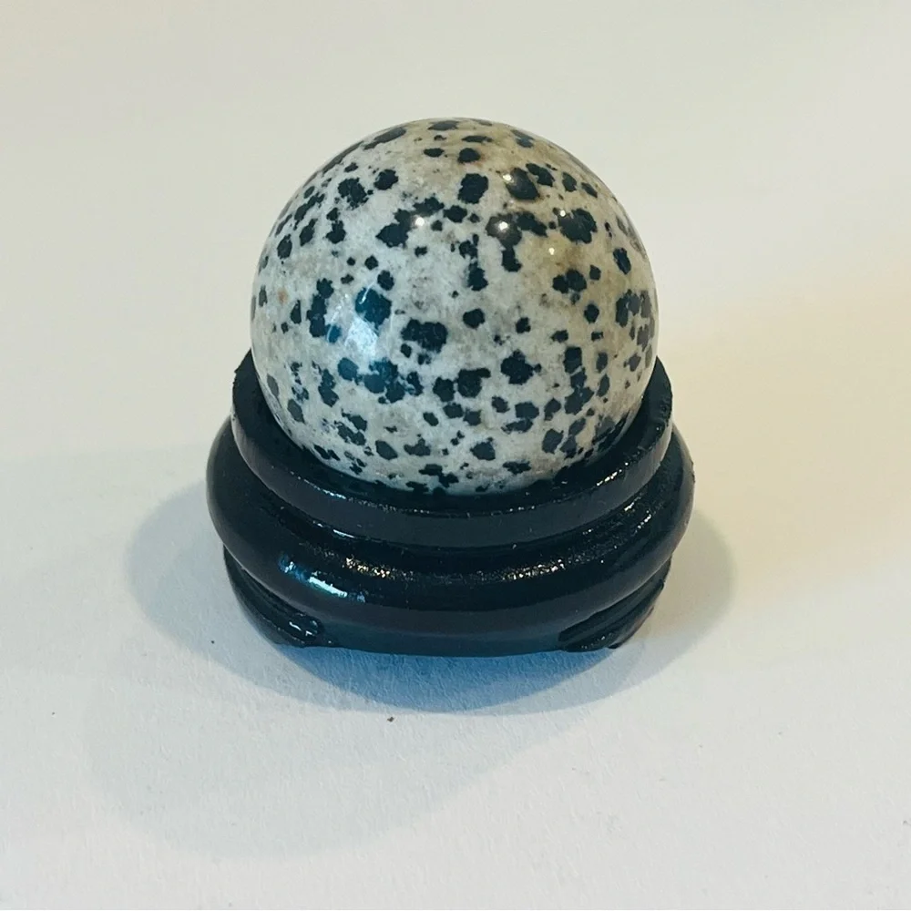 Dalmatian Jasper 1” Sphere with Stand
